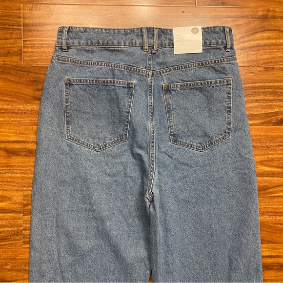 NWT New H&M Light Blue 100% Cotton High Waist Tapered Straight Leg Jeans Size 10 - Picture 6 of 14